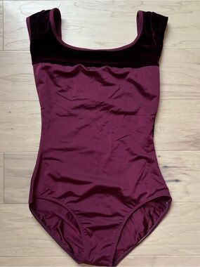 Baltogs maroon cap sleeve leotard